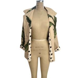 Johanna Ortiz Jacket Size 8 Seriously Tropical Cotton Sateen Blazer